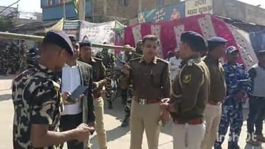 लखीसराय: शहर के नया बाजार पचना रोड बाईपास मोड़ पर सीएम के आगमन को लेकर सुरक्षा के कड़े इंतजाम किए गए