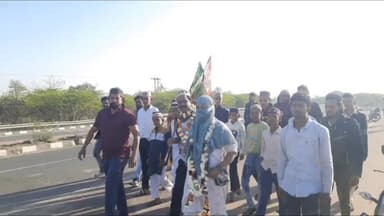 शाहबाद: शिवपुरी से अजमेर दरगाह तक की जा रही 500 किलोमीटर पैदल यात्रा का कस्बाथाना हाईवे पर किया गया स्वागत