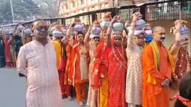 बिहार: पटेलनगर शिव मंदिर में 24 घंटे का अखंड कीर्तन सफल, भव्य कलश शोभा यात्रा निकाली गई