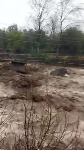 kullu mohal Nadi badal phatne se aai Nadi m tez raftar Pani hua leval se upar#@