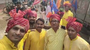 कोचाधामन: बिशनपुर बाजार में श्री खाटू श्याम महोत्सव के लिए निशान यात्रा निकाली गई