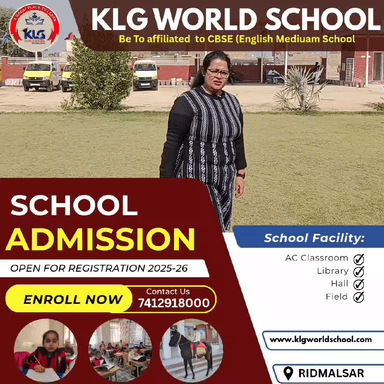 पदमपुर: KLG World school ridmalsar #admission open