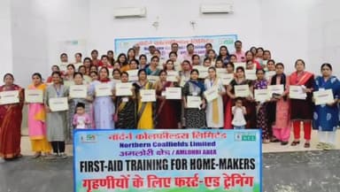 सिंगरौली: अमलोरी क्षेत्र में घरेलू महिलाओं के लिए प्राथमिक उपचार प्रशिक्षण कार्यक्रम का छठा चरण पूरा