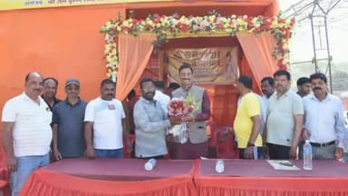 कांके: रांची सांसद ने रवि स्टील के पास आयोजित श्रीराम कथा ज्ञान महायज्ञ का लिया जायजा