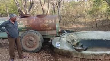 राजगीर: राजगीर वन प्रक्षेत्र में गर्मी से राहत के लिए वन्यजीवों के लिए वाटर होल में पानी भरा जा रहा है