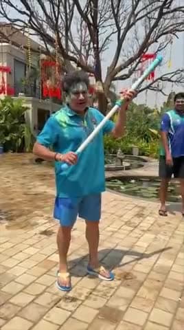 #भारत_रत्न सचिन तेंदुलकर की #होली