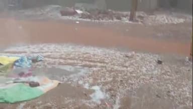 बेरो: प्रखंड और आसपास के क्षेत्र में बारिश के साथ ओलावृष्टि