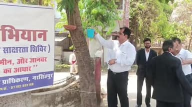 नरसिंहपुर: पंच ज अभियान की शुरुआत न्यायालय परिसर में, प्रधान न्यायाधीश ने पक्षियों के लिए रखवाए पानी और अनाज