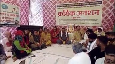 सोहागपुर: किरण टॉकीज के समीप 18वें दिन भी जारी रहा नव दुर्गा उत्सव समिति का क्रमिक अनशन