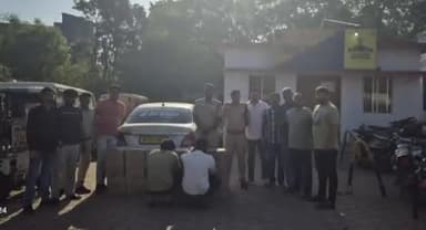 जबलपुर: सिद्धघाट गौरीघाट में कार में अवैध शराब की तस्करी करते दो आरोपी गिरफ्तार, 31 पेटी शराब जब्त