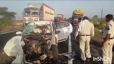 धार: ग्राम बोधवाड़ा के पास इंदौर-अहमदाबाद फोरलेन पर खड़े वाहन से कार टकराई, हादसे में 4 लोगों की मौत