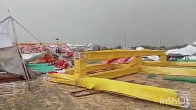 बारां: तलवाड़ा रोड पर आज प्रजापति समाज का सम्मेलन होना था, अंधड़ ने टेंट तंबू को उड़ा दिया