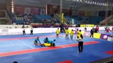 राजगीर: खेलो इंडिया यूथ गेम्स में राजगीर स्पोर्ट्स कॉम्प्लेक्स में कबड्डी मुकाबले रोमांचक