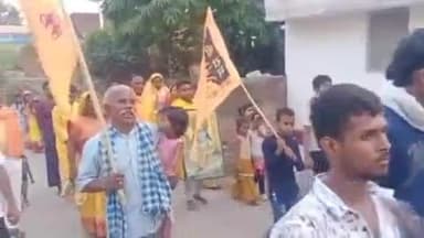 कोटा: रतनपुर भेडी़मुडा में अखंड नवधा रामायण प्रारंभ होने से पूर्व निकाली गई भव्य कलश यात्रा