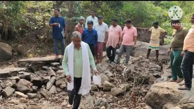 अडकी: सांसद कालीचरण मुंडा ने राजाबांध का किया निरीक्षण, टीम के साथ पहुंचे