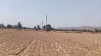 33000 की लाइट के खंबे सीधे रास्ते में ना गाड़कर अपनी मनमर्जी से गाड़े ख़ंभे ठेकेदार ने किसानो के 1 बीघा में 3 खंबे,