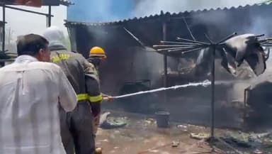 कानपुर: जाजमऊ के वाजिदपुर में टेनरी में लगी भीषण आग