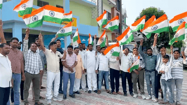 सहेल मंडल भोजपुर में  बीजेपी  द्वारा निकली गई  शौर्य तिरंगा यात्रा