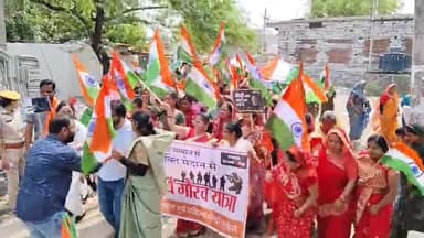 रामगंजमण्डी: भारत माता के जयकारों के साथ सुकेत में 100 मीटर लंबे तिरंगे झंडे के साथ निकली सिंदूर तिरंगा यात्रा