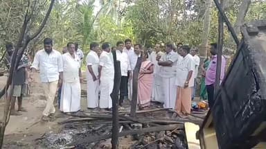 செய்யூர்: இடைக்கழிநாடு பகுதியில் தீ விபத்தால் பாதிக்கப்பட்ட குடும்பத்திற்கு அதிமுக சார்பில் நலத்திட்ட உதவிகள் வழங்கப்பட்டது