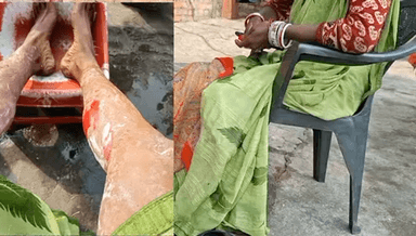 चमातु का ए घटना है आसा देवी पाती बाबलू साव डबल चूल्हा जलाई थी गर्म पानी क्रने के दावरण