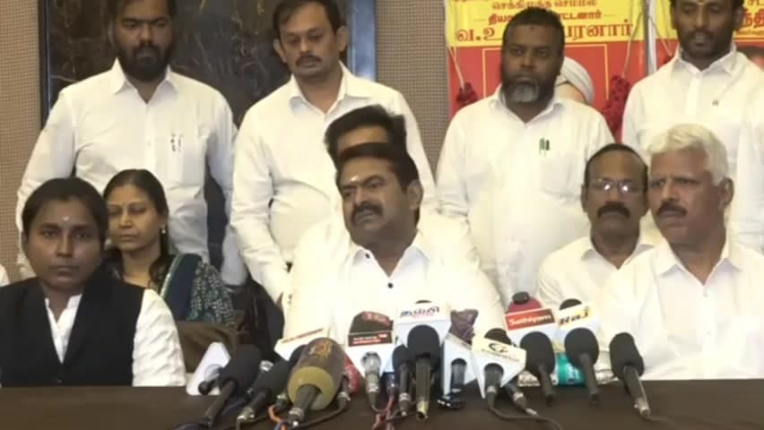 அமைந்தகரை: திராவிடம் என்ற மொழி இருக்கிறதா -  நூறடி சாலையில் செய்தியாளர்களிடம் ஆவேசமாக கேள்வி எழுப்பிய சீமான்