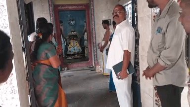 திருமயம்: இந்து சமய அறநிலை துறையின் உதவி ஆணையர் ரஞ்சிதா புதுநிலை பட்டியில் அய்யனார் திருக்கோவிலில் பாலாலய நிகழ்வில் பங்கேற்றார்
