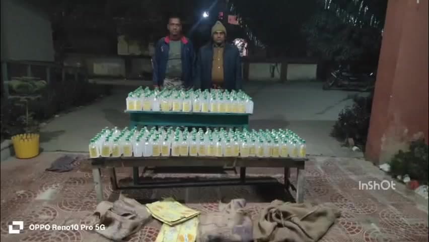 बनकटवा: पुलिस ने नेपाली शराब को जितना किया जब्त