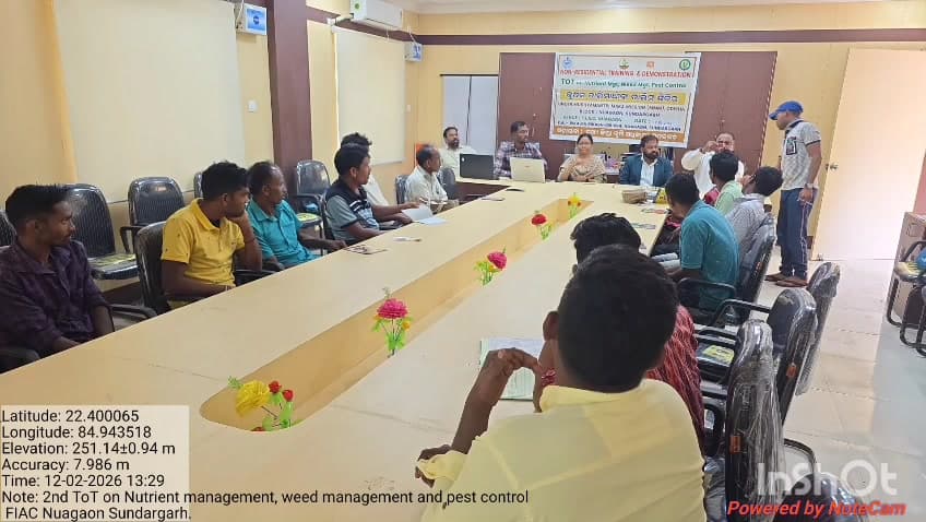ବୀରମିତ୍ରପୁର: ନୂଆଗାଁ ବ୍ଲକ କୃଷି କେନ୍ଦ୍ର ପରିସରରେ ବ୍ଲକ କୃଷି କାର୍ଯ୍ୟାଳୟ ସଭାଗୃହରେ ପ୍ରଶିକ୍ଷଣ କାର୍ଯ୍ୟକ୍ରମ ଅନୁଷ୍ଠିତ