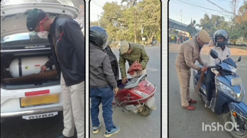 घोसवरी: घोसवरी पुलिस ने थाना क्षेत्र के विभिन्न चौराहों पर चलाया सघन वाहन जांच अभियान