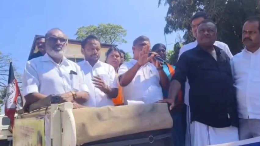 கூடலூர்: 125 நாள் வேலை உறுதி திட்டத்தை சீர்குலைக்க முயல்வதாக கூடலூர் ஊ.ஒன்றிய அலுவலகம் முன்பு கண்டன ஆர்ப்பாட்டம்