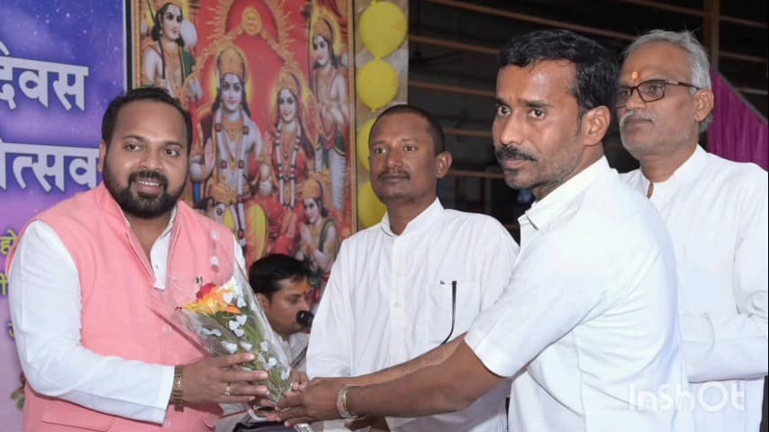 भिंभौरी: बेमेतरा के श्री राम मंदिर प्रांगण में मात्र पुत्र पूजन दिवस पर आयोजित कार्यक्रम में विधायक दीपेश साहू शामिल हुए