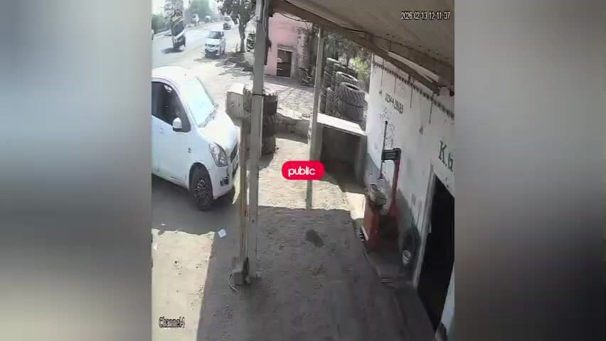 ધ્રોલ: જાયવા ગામ નજીક અકસ્માતનો બનાવ સીસીટીવી કેમેરામાં કેદ, ચાલકને સામાન્ય ઇજાઓ પહોંચી