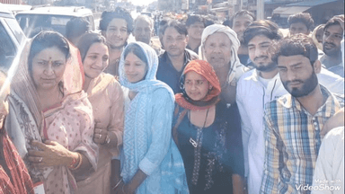 नारायणपुर: कोटपूतली में पूर्व कैबिनेट मंत्री शकुंत रावत का स्वागत किया गया