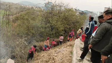 गरुड़: माल्दे गाँव में गुलदार की दहशत बरकरार, महिलाओं ने संभाला मोर्चा, नौघर धारे के आस-पास उगी झाड़ियों का किया कटान