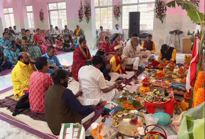 रोसड़ा: रोसड़ा के नवनिर्मित शक्ति धाम खाटू श्याम मंदिर में प्राण-प्रतिष्ठा पर पांच दिवसीय कार्यक्रम आयोजित