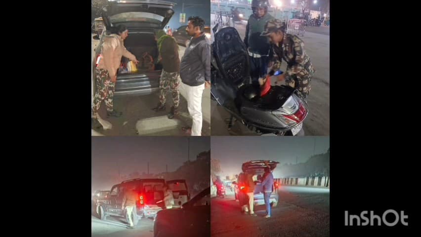 घोसवरी: घोसवरी पुलिस ने थाना क्षेत्र के विभिन्न चौराहों पर चलाया सघन वाहन जांच अभियान
