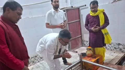 पंडौल: मधुबनी: विधायक माधव आनंद ने उग्रनाथ महादेव मंदिर में चोरी मामले का जायजा लिया
