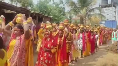 धरहरा: भलार में 351 कलशों के साथ गूंजे ‘हर-हर महादेव’ के जयकारे, नर्मदेश्वर महादेव की होगी प्राण-प्रतिष्ठा