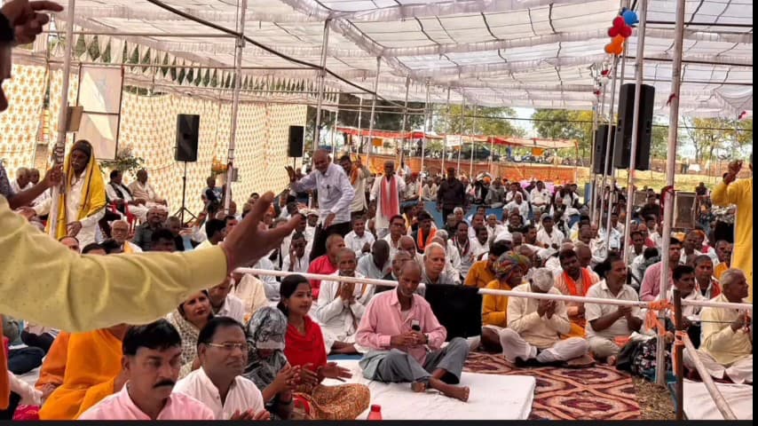 मांगरौल: सीसवाली गोविंद गोशाला में चल रही सात दिवसीय श्रीमद्भागवत कथा के छठे दिन निरंतर प्रभु नाम स्मरण का दिया गया संदेश
