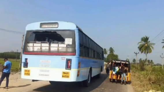 மதுராந்தகம்: கீழ் அத்திவாக்கம் பகுதியில் அரசு பேருந்து கண்ணாடி உடைக்கப்பட்டது