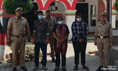 बेहट: दिल्ली-देहरादून नेशनल हाईवे पर आपत्तिजनक शब्द लिखने वाली महिलाओं और युवकों को पुलिस ने पकड़ा