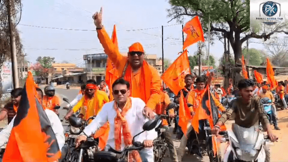 तिसरी हिंदू नव वर्ष भगवा जुलूस श्रद्धालुओं की उंगली भीड़ #tisri#giridhi @