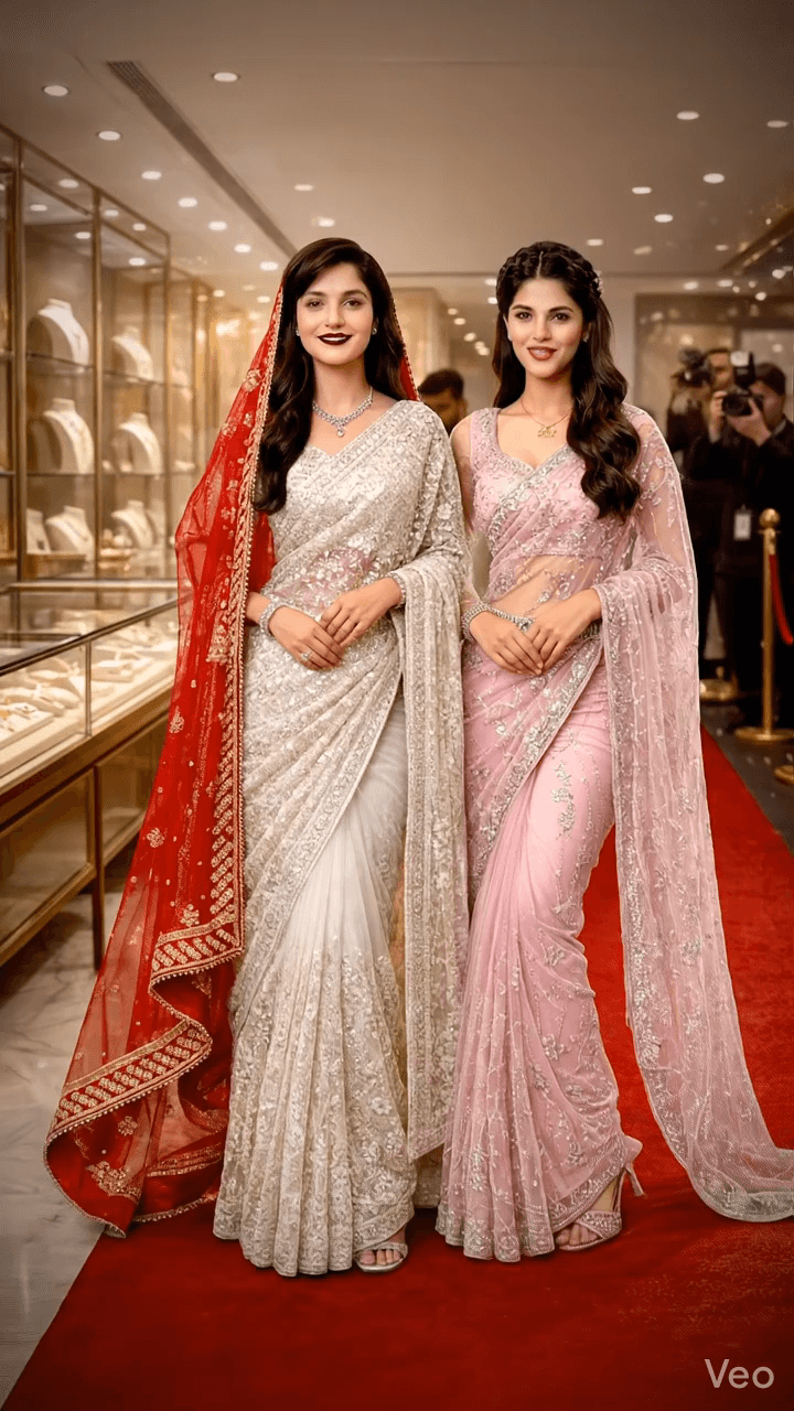 विशाल फैशन शोरूम में दिखा ग्लैमर! ✨ शानदार साड़ियों के कलेक्शन ने जीता सबका दिल। अपनी खूबसूरती में लगाएँ चार चाँद।