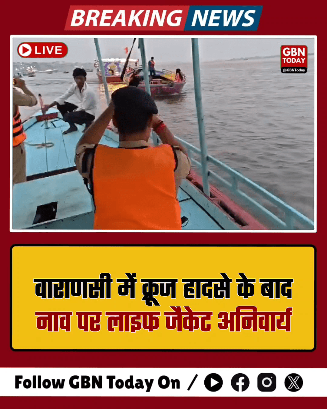 वाराणसी: गंगा में नाव पर लाइफ जैकेट अनिवार्य, पुलिस का एक्शन​ #Varanasi #GangaRiver #SafetyFirst #UPPolice #LifeJacket