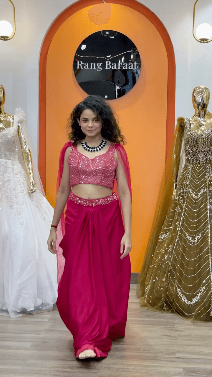 Stylish Crop Top available on rent in kota. Visit : RangBaraat- kota ( rental designer dress store ) #weddingoutfitrent