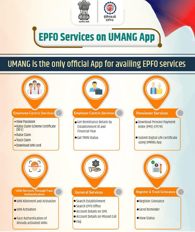 Epfo services on Umang App