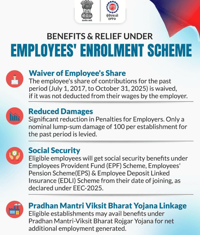 Benefits under employees enrolment scheme