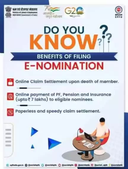 Choose the process of filing e-Nomination for speedy claim settlement. 

<nis:link nis:type=tag nis:id=AmritMahotsav nis:value=AmritMahotsav nis:enabled=true nis:link/> <nis:link nis:type=tag nis:id=epfo nis:value=epfo nis:enabled=true nis:link/> <nis:link nis:type=tag nis:id=SocialSecurity nis:value=SocialSecurity nis:enabled=true nis:link/>