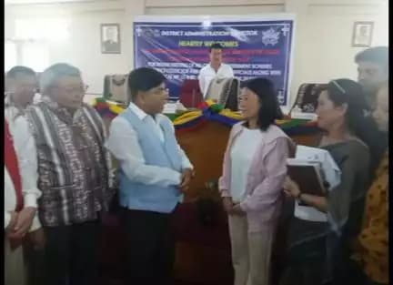 Union MoS Dr. Subhas Sarkar interaction session with beneficiaries of various Central Govt. Schemes in Gangtok today